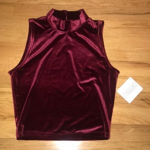 STELLA LUCE red velvet turtle neck tank